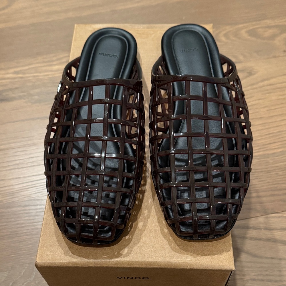 Never worn Vince Dark Brown Woven Slip-On Shoes